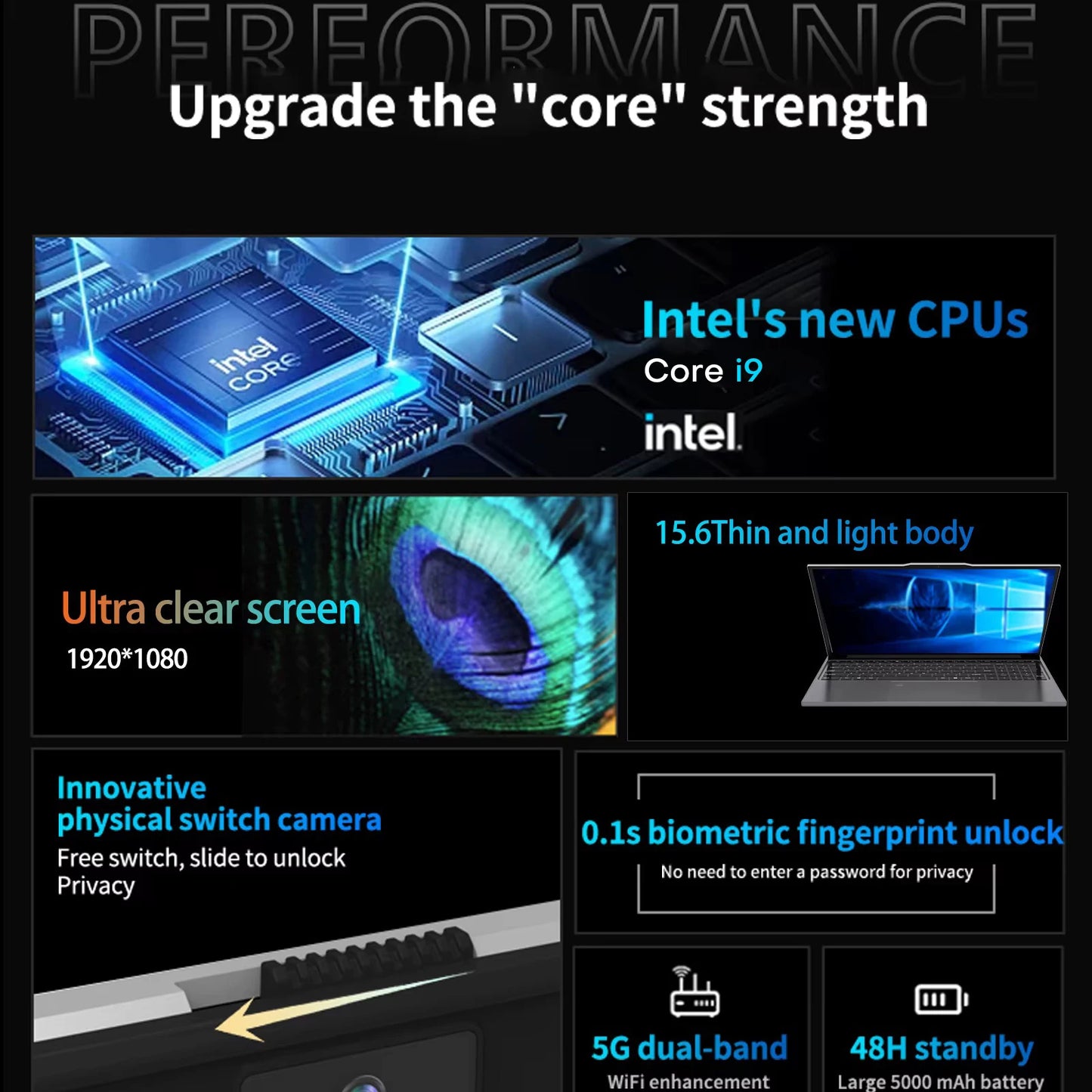 2026 Xiaman 15.6" Laptop Intel Core i9 10980HK Gamer Computer 16GB RAM 1TB SSD M.2 Windows 11 Backlit Keyboard 4K HD Notebook PC