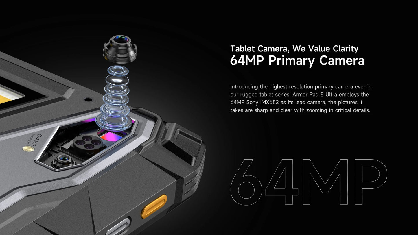 【Ships from US】Ulefone  Rugged Tablet Armor Pad 5 Ultra 5G, Portable Projector 200LM ,24200 mAh ,120W Up to 12GB +512GB ,Andro