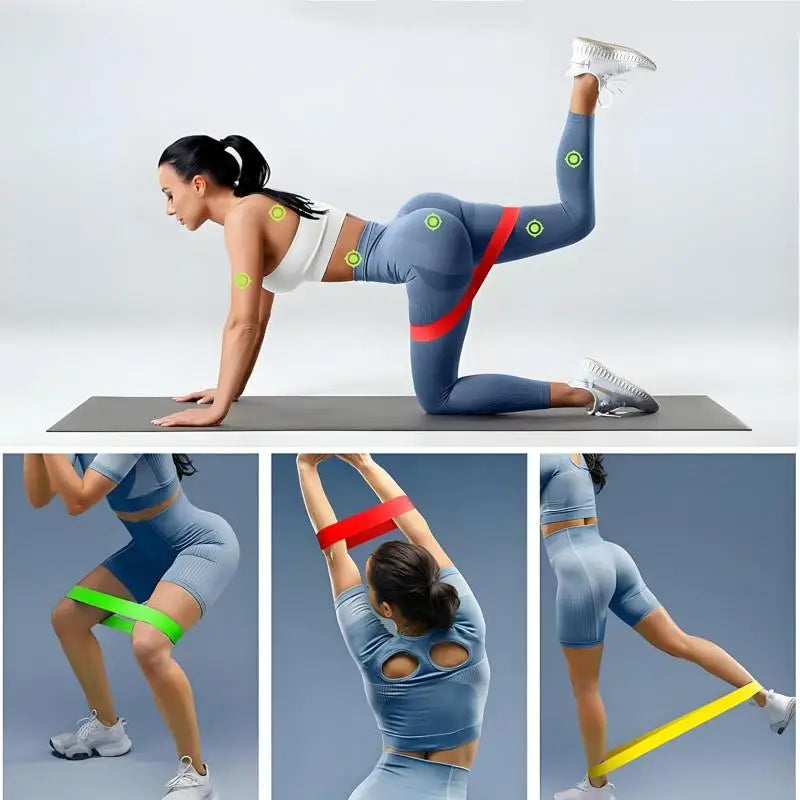 5pcs Resistance Bands Set, Fitness Elastic Loops, Yoga Starter Kit, Glute & Leg Stretch Bands, Pilates Resistance Bands
