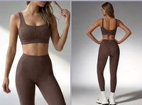 Airila 2-Piece Yoga Set Sports Bra and Leggings Pilates Gym High-Waisted Sports Casual Pants Butt-Lifting Running Shapewear Pants