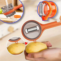 3-in-1 Multifunctional Manual Peeler with Built-in Storage Box, Portable Fruit Vegetable Potato Peeler, Convenient Household Kitchen Accessory
