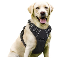 Pet Front Clip No Pull Reflective Safety Dog Harness Heavy Duty Soft Padded Nylon Vest Ergonomic Control Handle Adjustable Escape Proof Design for Medium Large Dogs Night Walking Training Camping Pet Accessory
