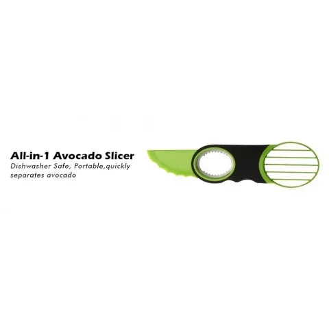 3-in-1 Avocado Slicer - Stainless Steel Pitter, Peeler, and Fruit Scraper with Non-Slip Ergonomic Handle, Dishwasher Safe (Green)