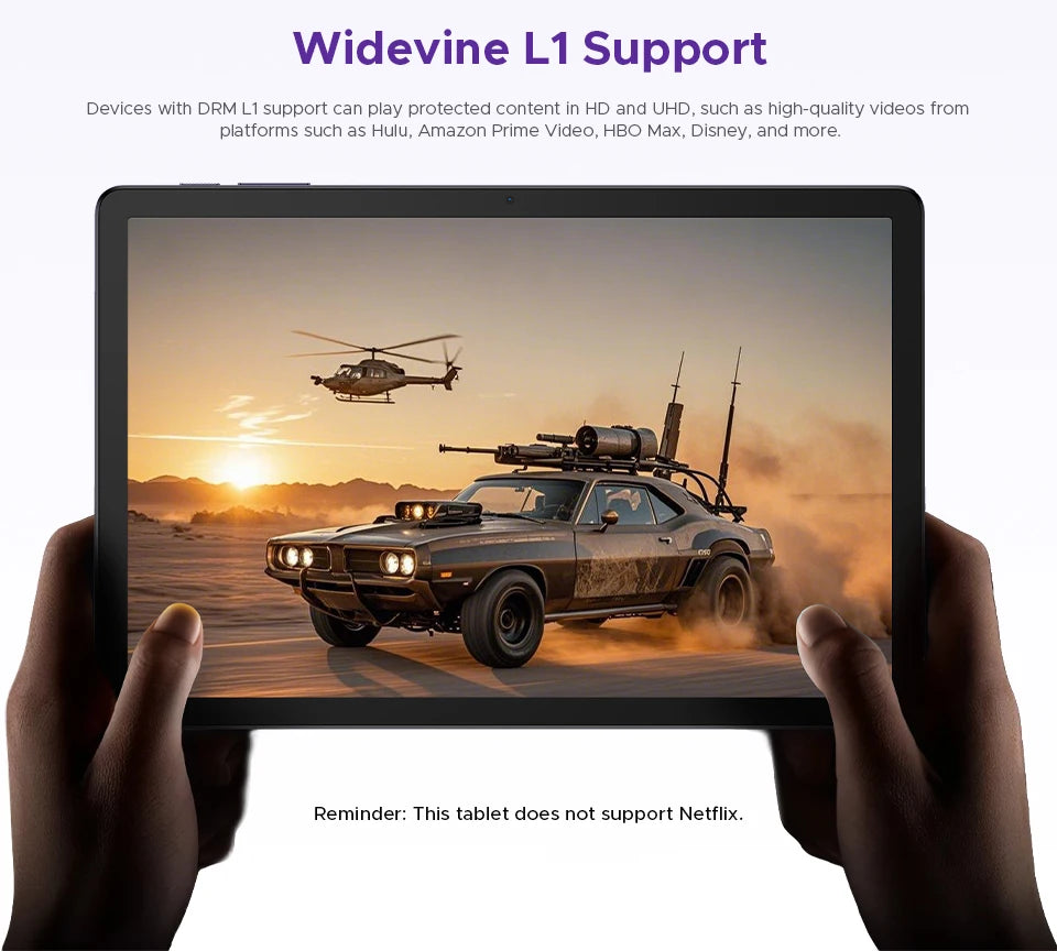 DOOGEE Tab G6+ Tablet Android 15 Gemini Al 11'' Display Dual Speakers 8000mAh Battery 8GB 256GB Support Widevine L1 Smart Pad